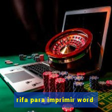 rifa para imprimir word