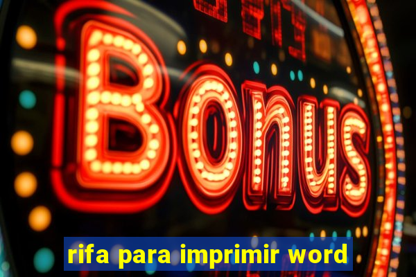 rifa para imprimir word