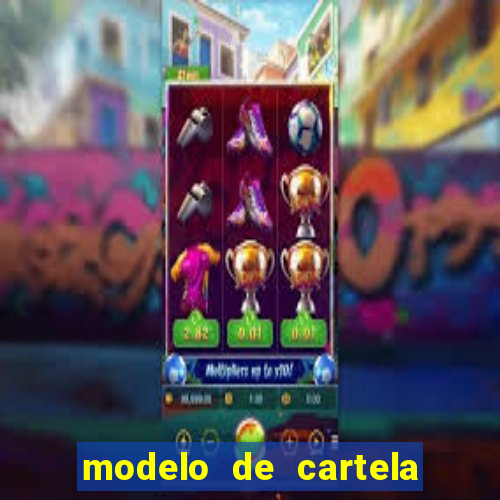 modelo de cartela de bingo em branco