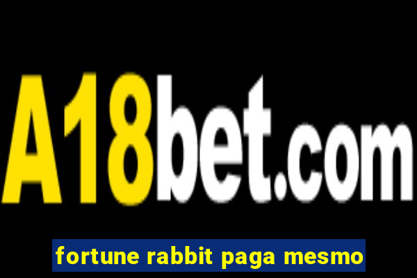 fortune rabbit paga mesmo