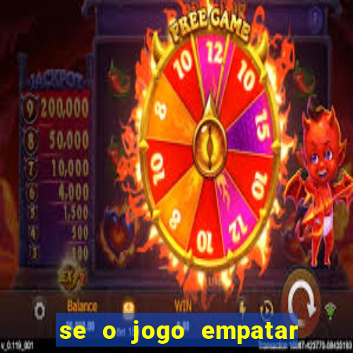 se o jogo empatar hoje quem ganha